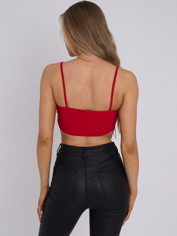 Frill Detail Slinky Bralet Crop Top