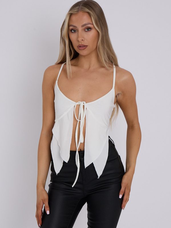 Frill Detail Slinky Bralet Crop Top