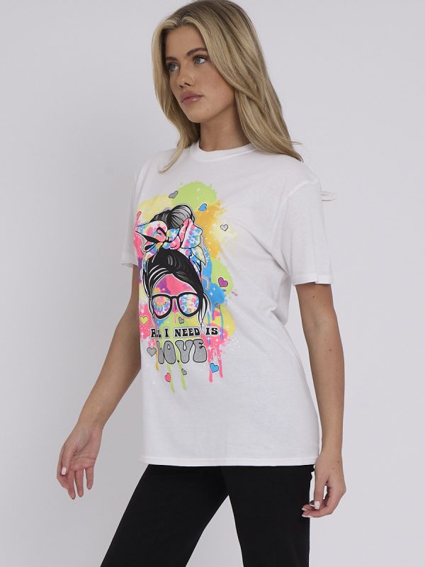 All I Need Is Love Printed T-Shirt