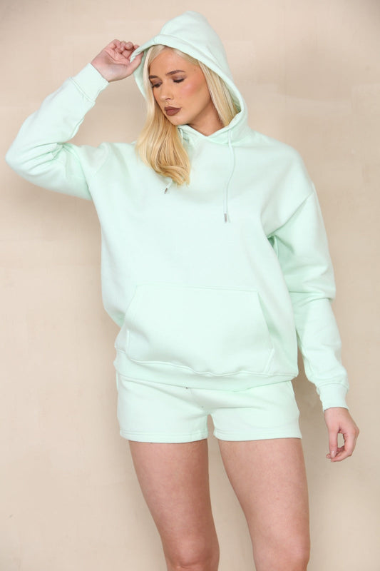 Oversized Hoodie & Shorts Fleece Co-ord