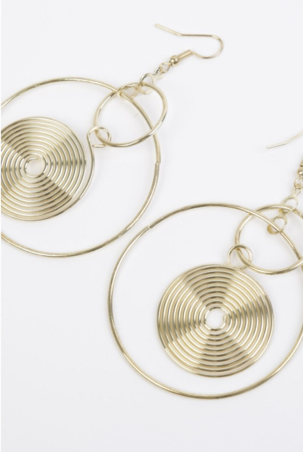 Spiral Hoop Earrings In Gold Tone