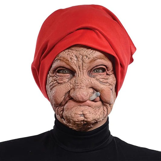 Funny Smoking Granny Mask