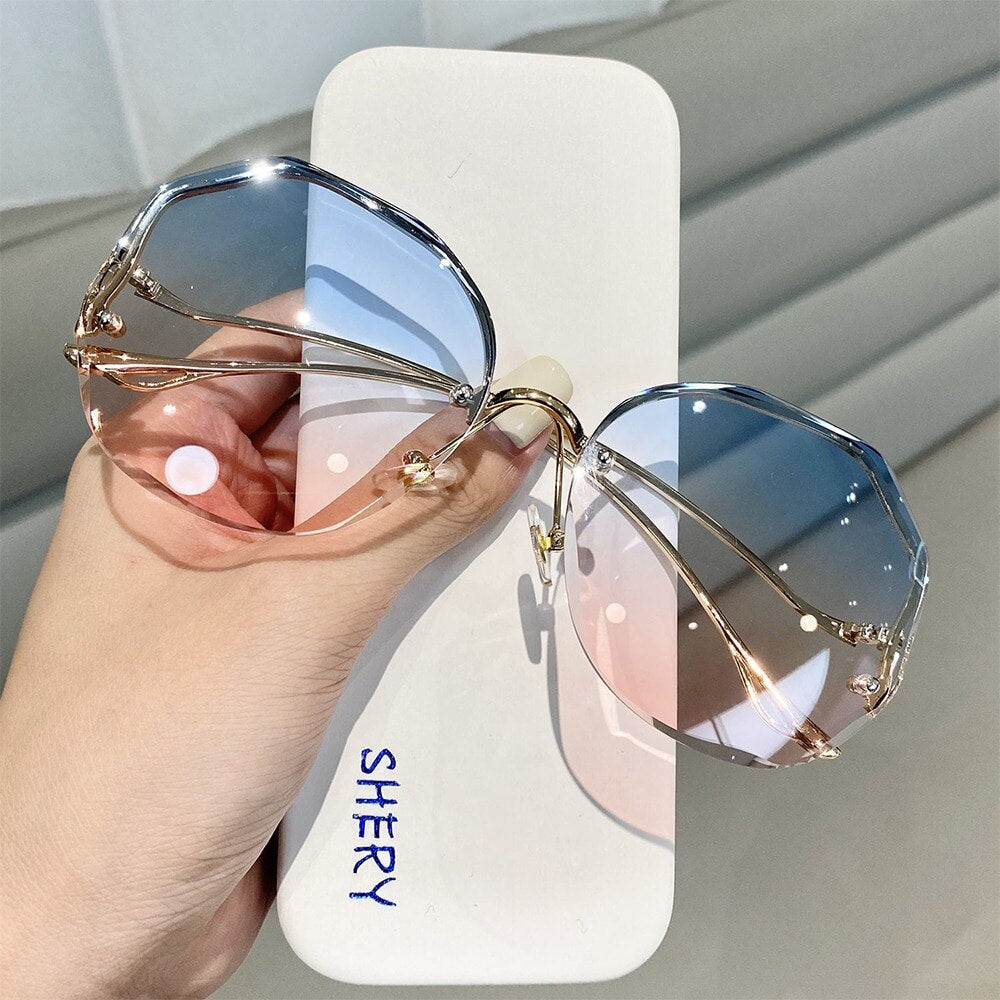 Irregular Round Gradient Sunglasses